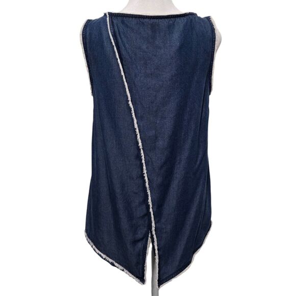 Kenneth Cole New York Womenβs Chambray Denim Tank Top - Size Small - Picture 3 of 11